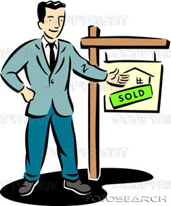 picture of realtor with a sold sign